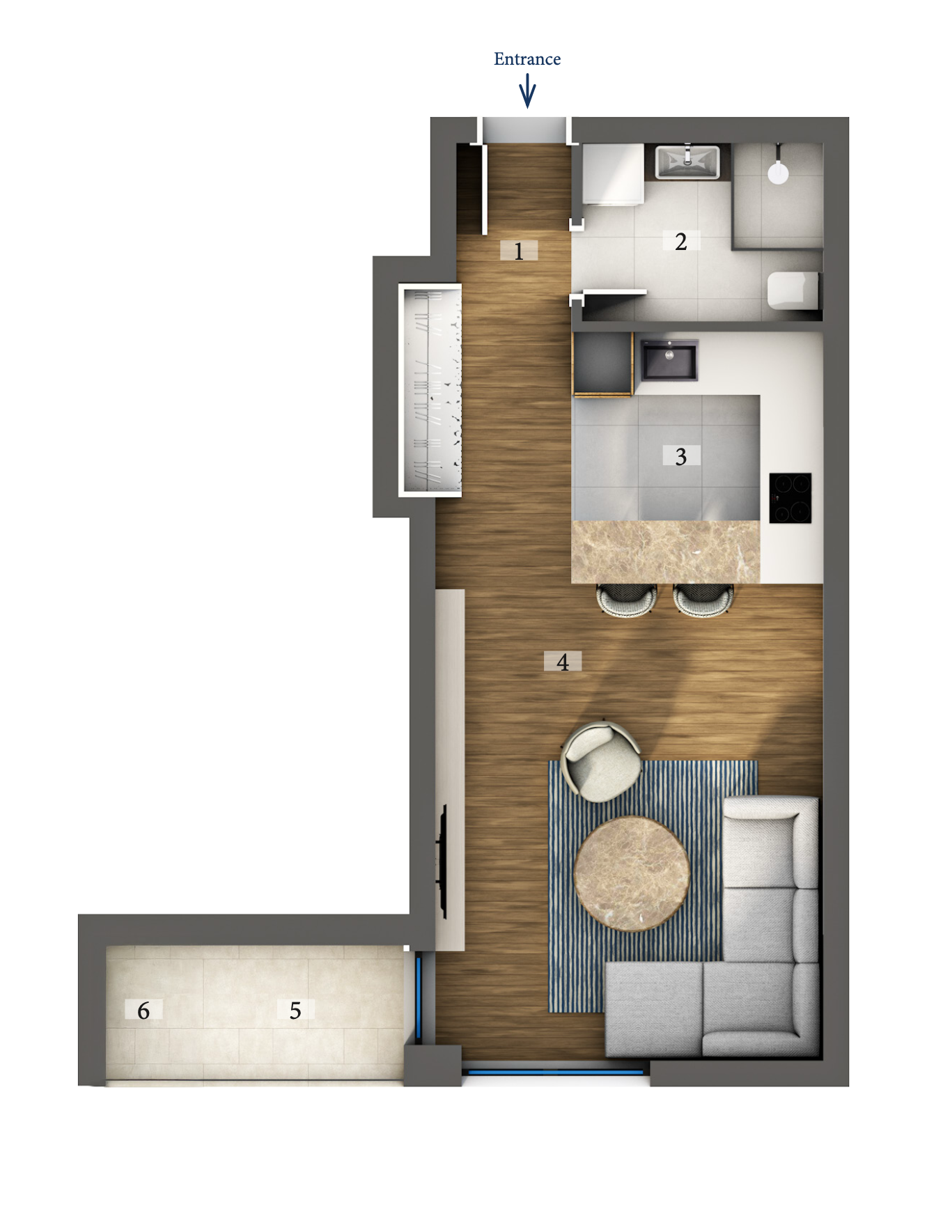 Studio 35.95 m²
